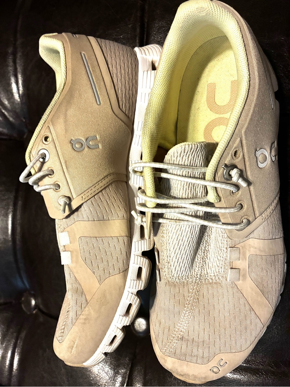 On Running Women’s Cloud Trainer in Beige and Light Yellow
